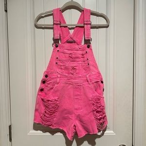 CARMAR PINK DENIM OVERALLS SHORTS EDITION. Worn VERY lightly!